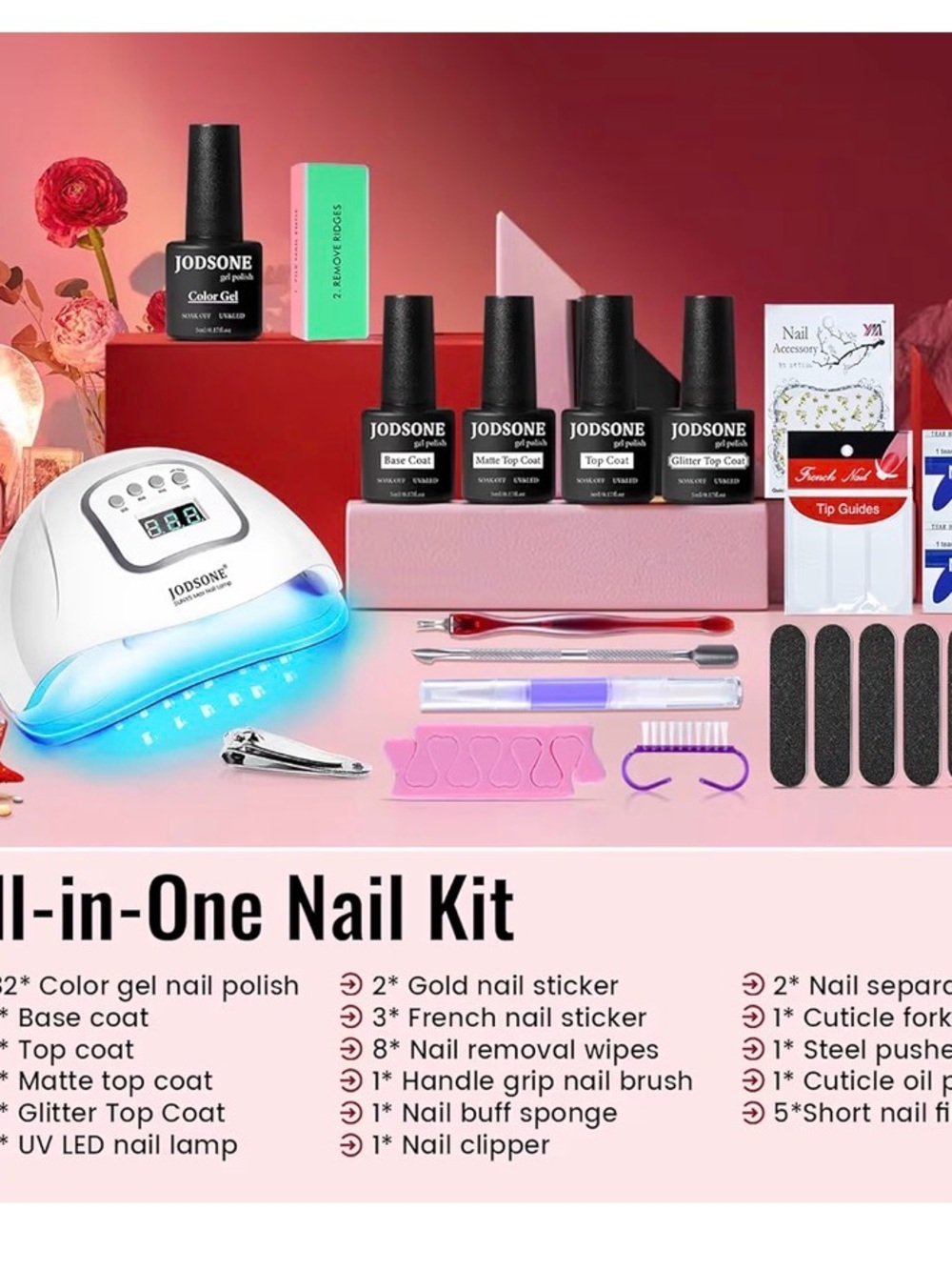Pink All-in-One Women’s Gel Nail Kit